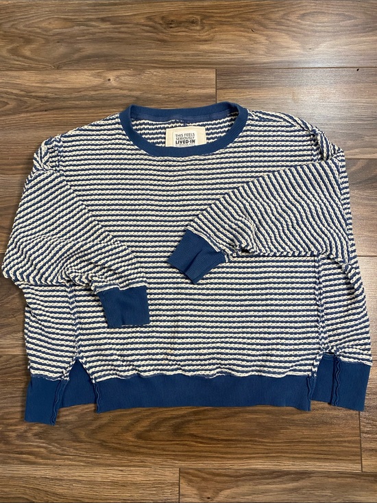American Eagle Outfitters Tops - AE striped Big Hug waffle sweatshirt